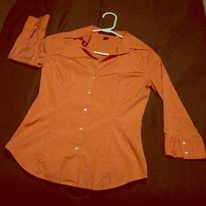 Tangerine orange xtra small 3/4 sleeve button